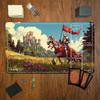 Mittelalterlicher Ritterburg Spielmatte Mauspade Spielmatte 24"X14" MTG TCG Schreibtischmatte für Arbeit Spiel PC Laptop Teppich Teppich Mauspade