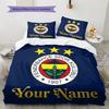 Custom Name Fenerbahçe Fan Gear Bedding,Quilt Set Quilt Cover Pillowcase Home Birthday Gift (1 * Duvet Cover + 2 * Pillowcase, Without Core)