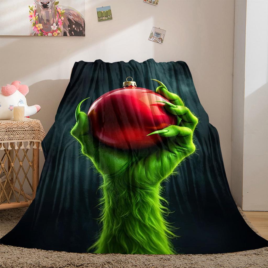 Christmas Gift Comedy Movie How the Grinch Stole Christmas blanket home warming, four season bed decoration sofa cover flannel throwing blanket K4