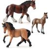 Kids Simulation Clydesdale Horse Foal Stallion Ranch Horse Static Solid Animal Model Ornament Toy