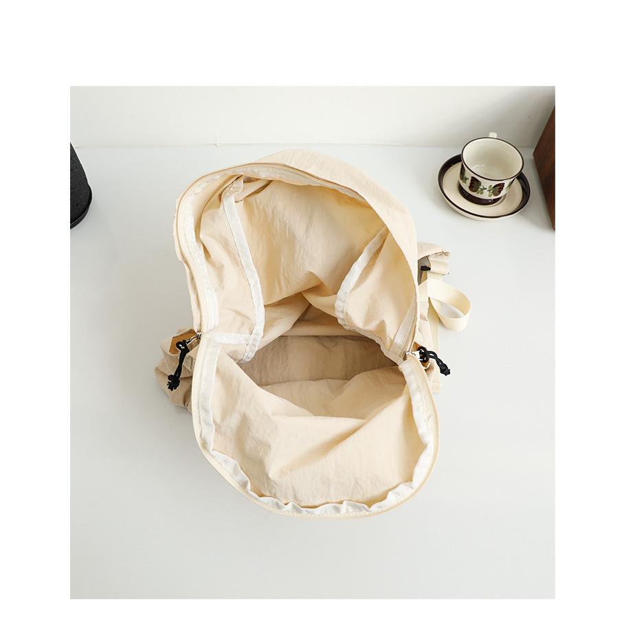 IELGY Japanese casual literary canvas schoolbag, simple washing water and old backpack, khaki fashion nylon backpack.