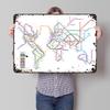 Mapa Metro Świata XL Plakat Drukowany Spersonalizowana Retro Sztuka Ścienna Vintage Metalowe Blaszane Znaki do Wystroju Wnętrz Domu Salonu