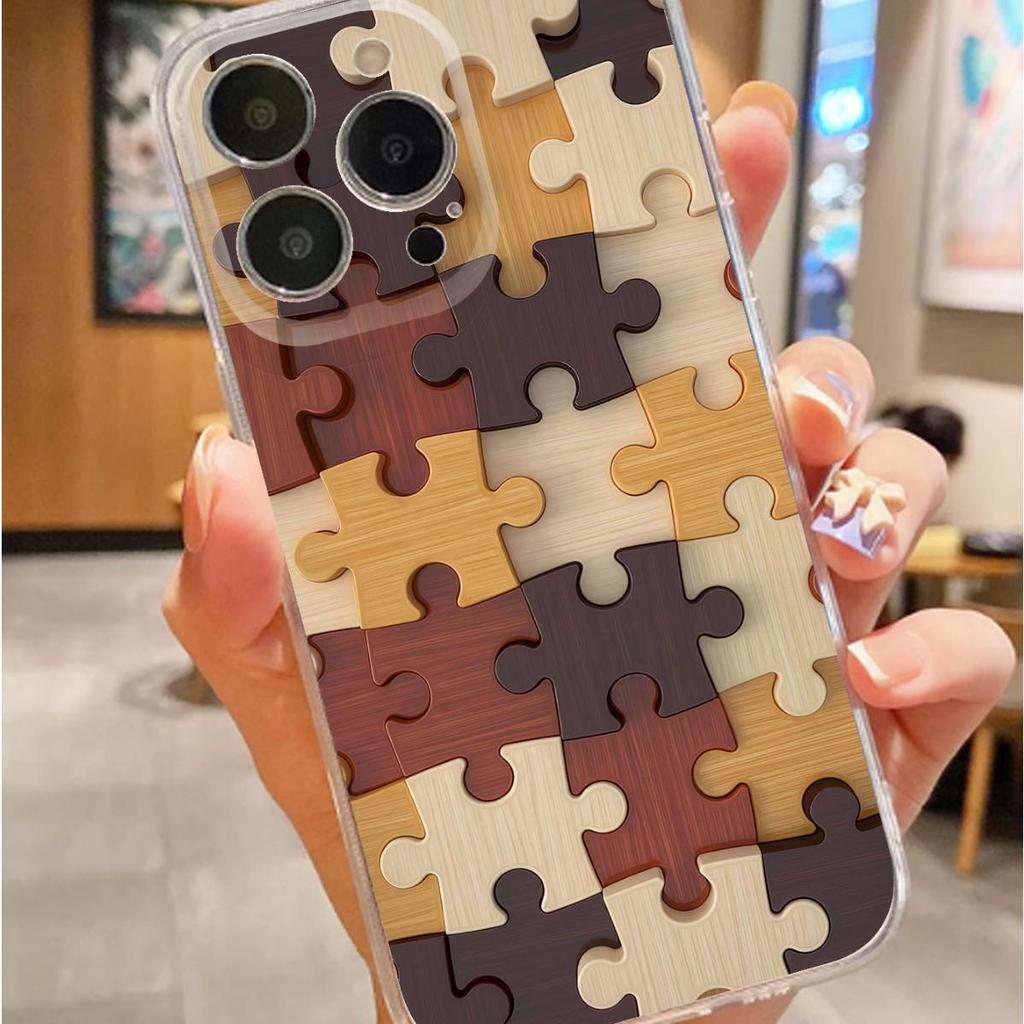 Anti-Fall Transparent Puzzle Case for iPhone 14/15/16/17 Pro Max Series