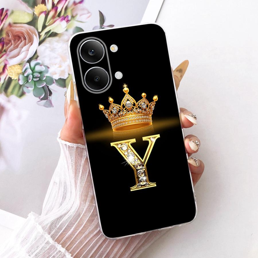 For Xiaomi Redmi Turbo 5 Max Case Crown Letter Pattern TPU Shockproof Cover for Redmi Turbo5 5Max Soft Silicone Phone Housing