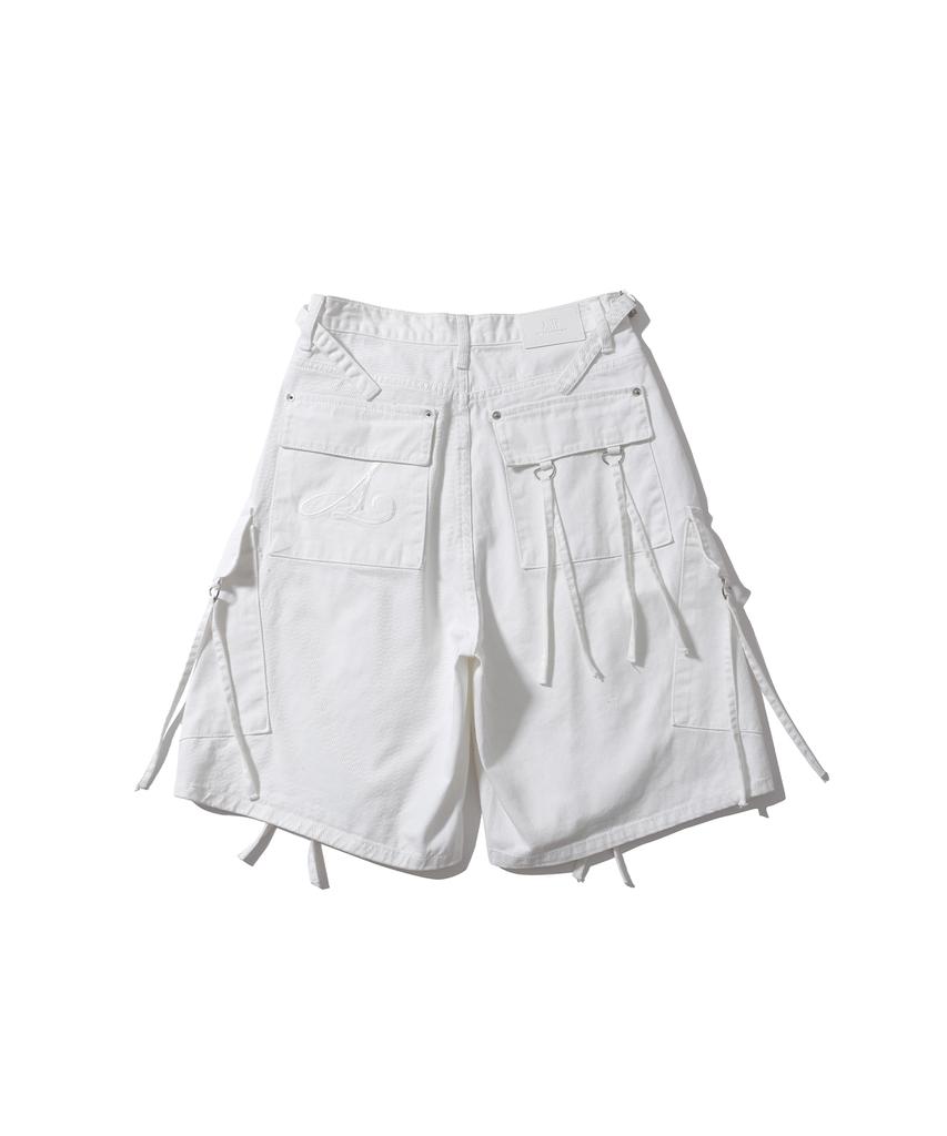 Eonibeu Cargo Wide Bermuda Pants White
