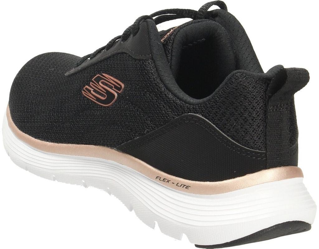 Кроссовки Skechers Flex Appeal черные Mesh Rose Gold Trim