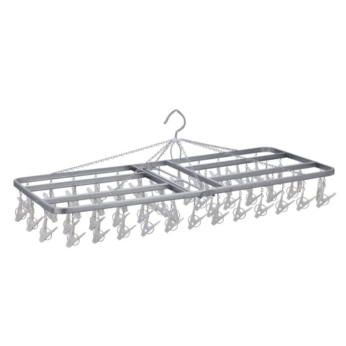 Nishida Corner Hanger ZG-54S with 54 Clothes Clips, NST2, Made In Japan, 222714, White, 80cm Wide X 35cm Deep X 28cm High