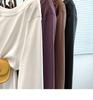 Plus Size Irregular One-Shoulder Long-Sleeve T-Shirt - Women's New Loose Slimming Top for Spring and Autumn