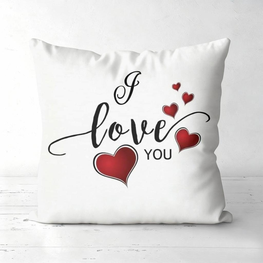 I Love You Heart-Shaped Pattern Throw Pillows Polyester pillowcase, sofa decorative cushion cov Headboard Pillow
