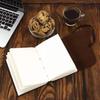 200 Unruled Pages Leather Journal Diary with Leather Belt Travel Diary for Men and Women (Brown)