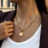 Yori Stainless Steel Portrait Coin Pendant OT Buckle Necklace for Women Stainless Steel Popular Chic 2025 Jewelry PVD Plated