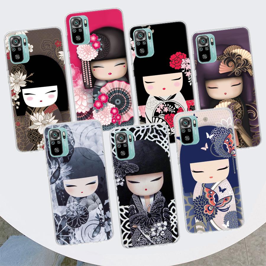 

Kokeshi Doll Kimono Girl Phone Case For Xiaomi Redmi 10 10C 10A 9T 9C 9A 9 Prime 8 8A 7 7A 6 6A K20 K30 K40 Pro S2 Fundas Cover