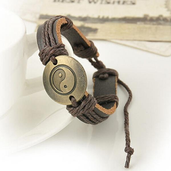 Damen Herren Wickelarmband mit Acht-Diagramm aus Kunstleder, mehrschichtiges Infinity-Armband