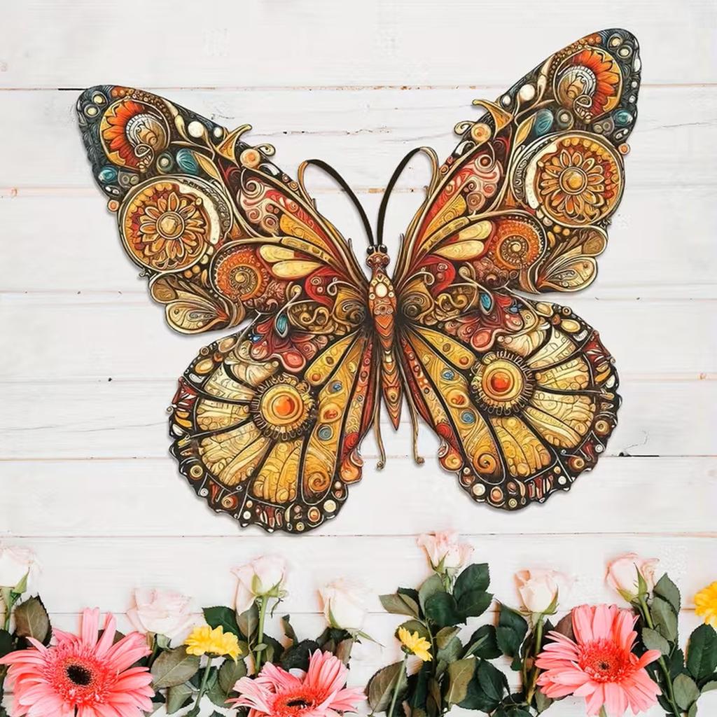 Metal Butterfly Wall Art Decor Large Size Iron Artwork for Living Room Bedroom Office Indoor Outdoor Hanging Decoration