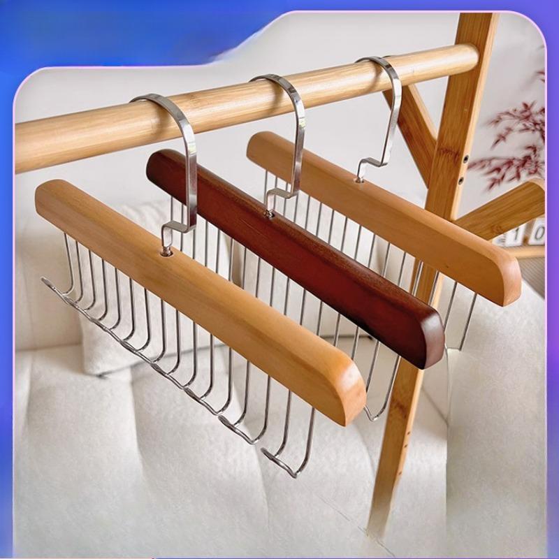 Wooden Strappy Clothes Drying Rack, Multi-functional Underwear VestTie Dormitory Hook