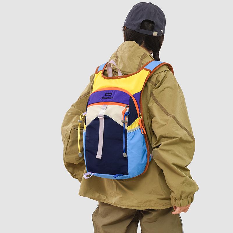 Color Block Outdoor Backpack with Multiple Pockets Lightweight Hiking and Travel Bag for Men and Women