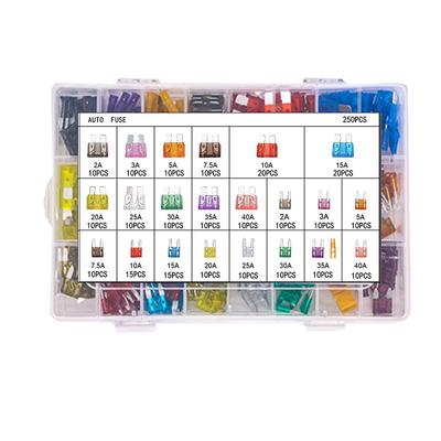 250PCS  Auto Car Fuses Assortment Set Truck Insurance Piece Auto Blade Type Fuse Set for Car/RV/Truck/Motorcycle/Boat