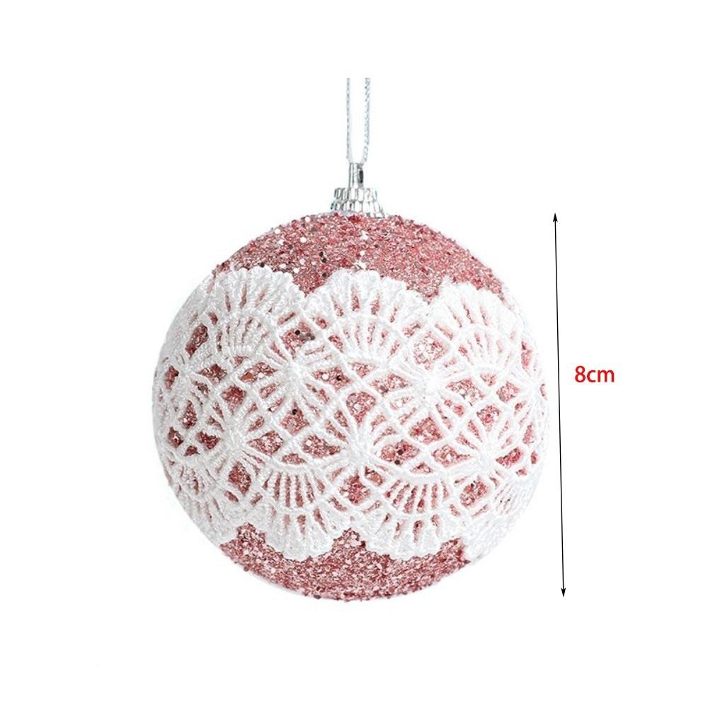 New 8cm Christmas Ball Pendant Lace Foam Xmas Tree Charm Christmas Supplies Party Decoration