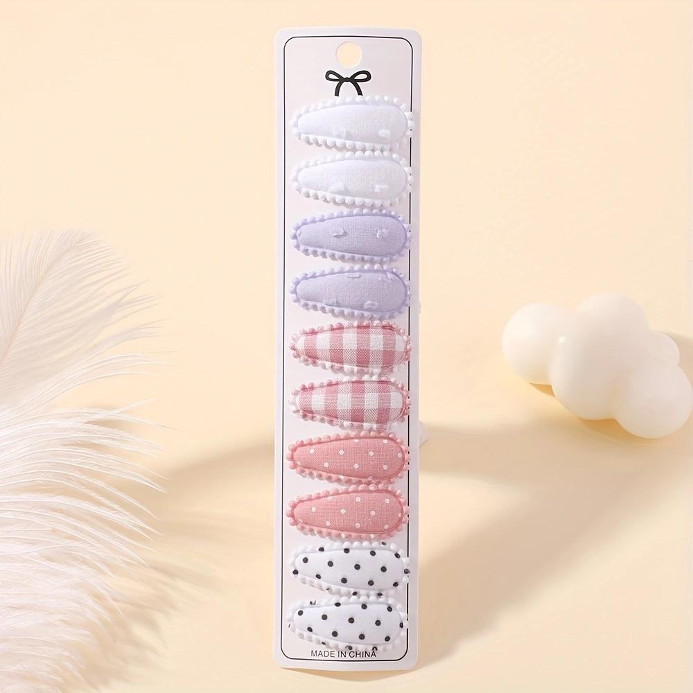

10pcs/set Mini Cotton Print Flower Hair Clips for Baby Girls Lovely Plaid Hairpins Headwear Kids Hair Accessories