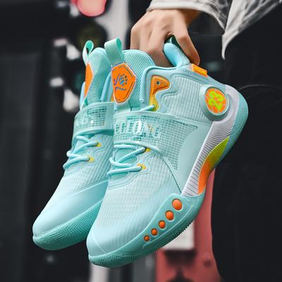 Chaussures de basket-ball professionnelles pour hommes, chaussures de basket-ball confortables en maille pour femmes, chaussures de sport antidérapantes absorbant les chocs, chaussures blanc cassé