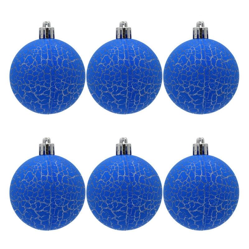 

6 шт. Рождественские шары подвесные подвески с рисунком трещин елочные декоративные небьющиеся украшения для домашнего праздничного декора комнаты 6CM