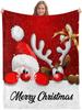 African American Black Santa Claus Throw Blanket, Christmas Snowflake Xmas Gifts Winter Holiday, Soft Plush Flannel Fleece for