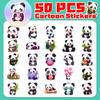 50 Cartoon Panda Stickers Creative Trend Doodle Cartoon Panda Stickers Children Cute Animals DIY Stickers