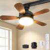 Duct Ceiling Fan Light Energy Tatami Mat DC LED Ceiling Color Temperature Timer Remote Energy No Installation Lighting Air Heat Ventilation E26 Rail