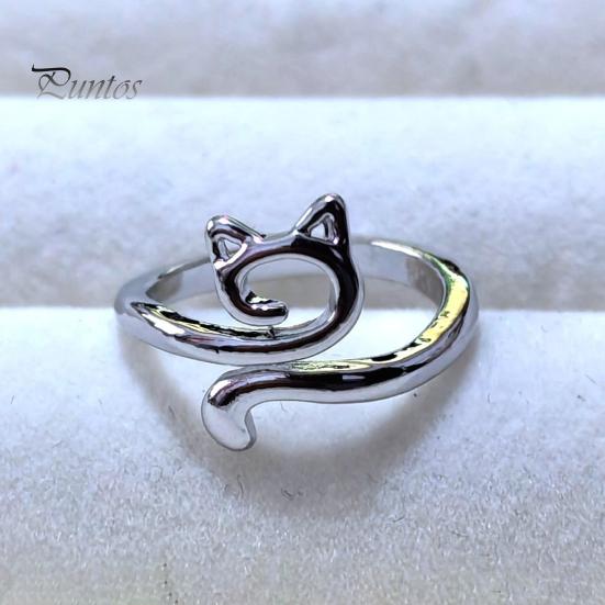 6st Virkring Justerbar Virkad Ringsats Halkfri katt Påfågelform Stickring Sytillbehör