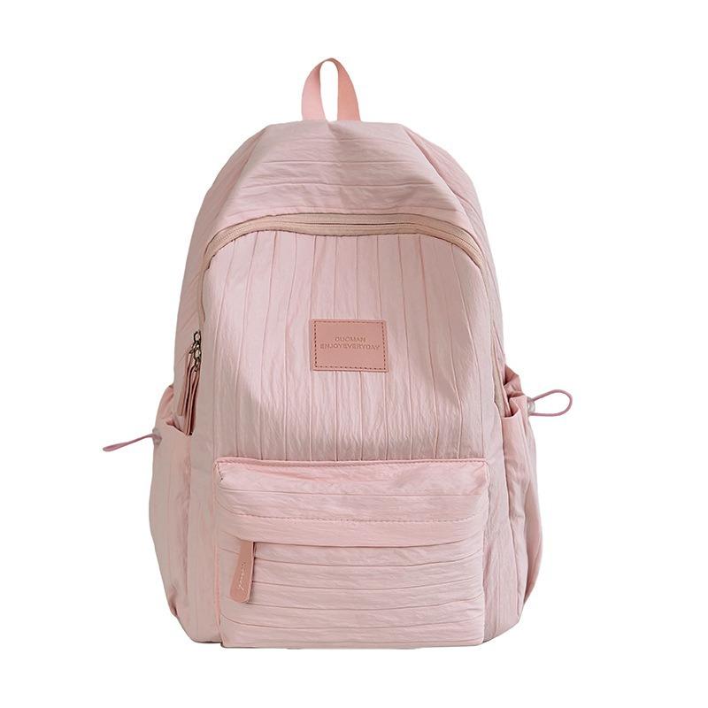 Schoolbagins Wind Simple Backpack Large Capacity Junior High School Girls High School College Students School Bag Travel Lightweight Small Backpack