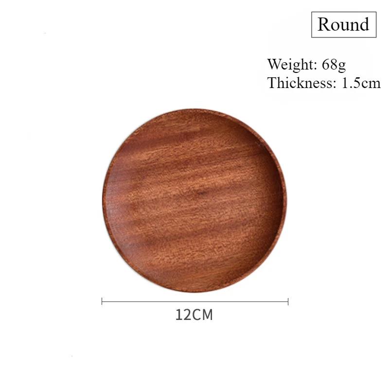 Wooden Serving Tray Solid Wood Pallet Oval/Rectangle Plate Food Dessert Fruit Coffee Tea Cup Dishes Platters Kitchen Accessories