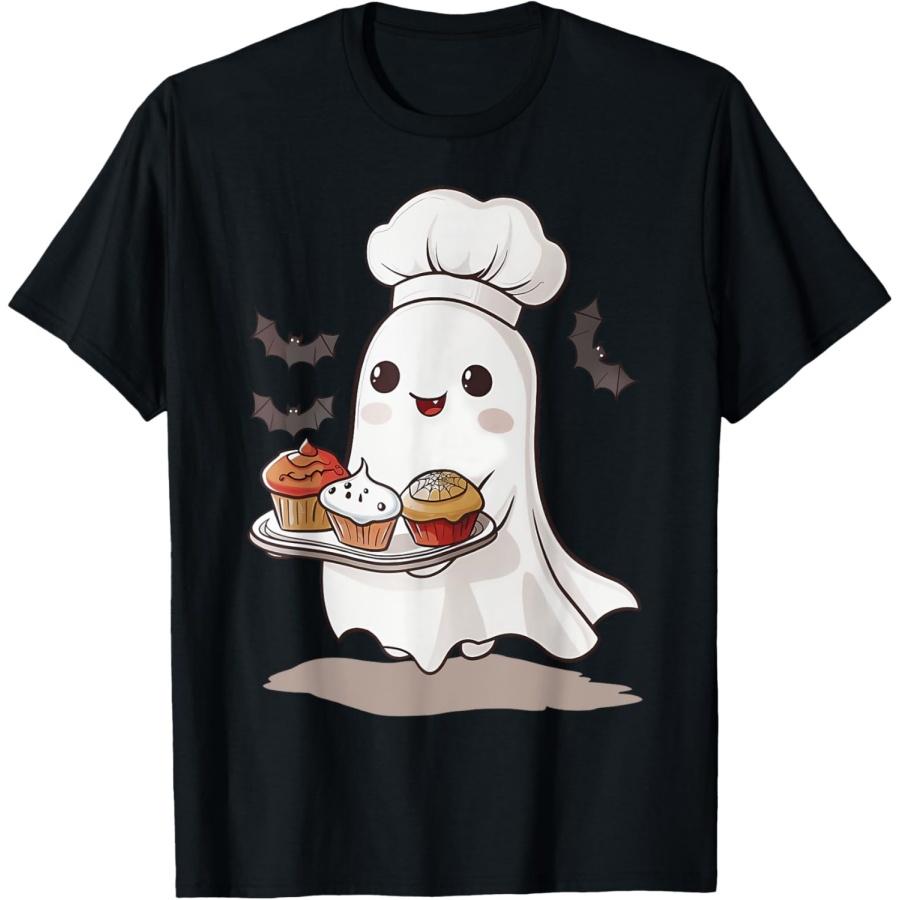 

Cute Ghost Chef Baker Halloween Spooky Baking Costume T-Shirt XXXXXL разноцветный