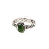 BF CLUB 925 Sterling Silber Ringe für Damen Einfach Geometrisch Handgefertigt Unregelmäßig Retro Grüner Stein Ring Allergie Für Geburtstagsgeschenk