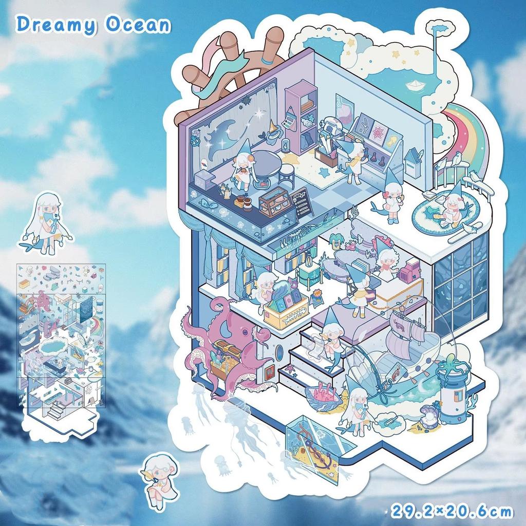 Horror Series School Hospital Scene Sticker for Girls Creative Design DIY Decor Room Layout Mini Decal Stress Relief Sticker