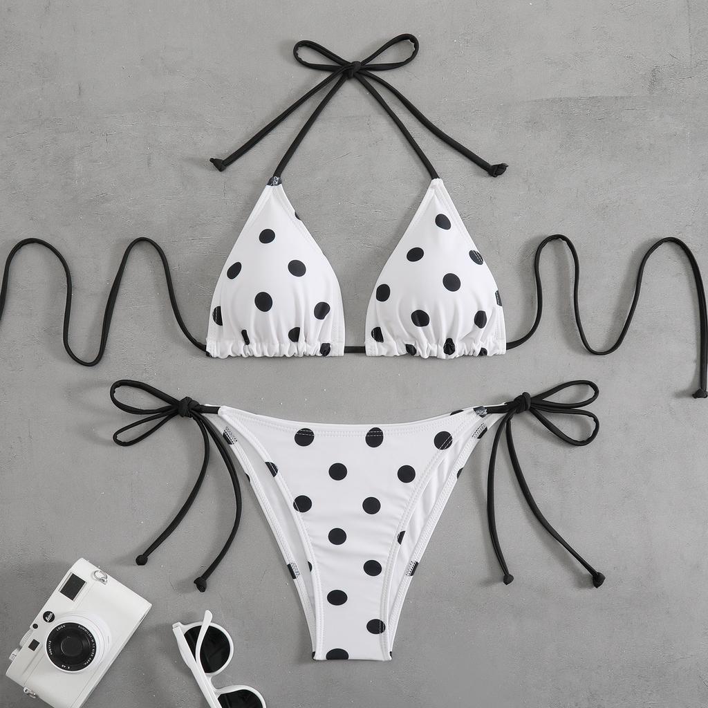 Sexy Pruhované Mikro Bikiny 2025 Trend Dámske Plavky Ženské Zaväzovanie za Krk Plavky Tangá Bikiny Set Dvojdielne Plážové Oblečenie Kúpací Oblek