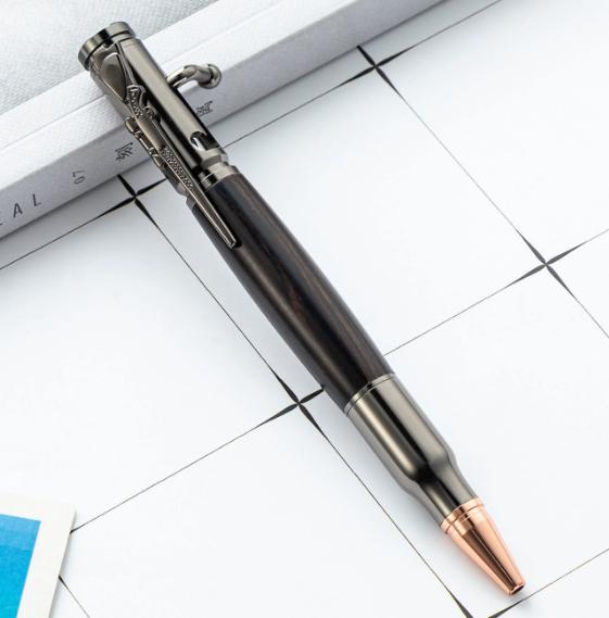 Professional Bolt Action Ballpoint Pen - 1PC Durable Metal Wood Pen, Travel Office School Wedding Favors Gift