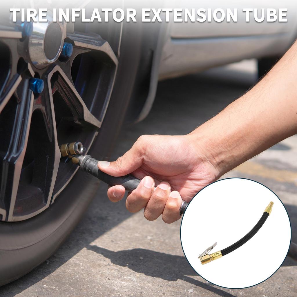 TUCKBOLD Car Tire Inflator Extension Tube 0.305"x32TPI Durable Air Pump Extension Hose Adapter Tire