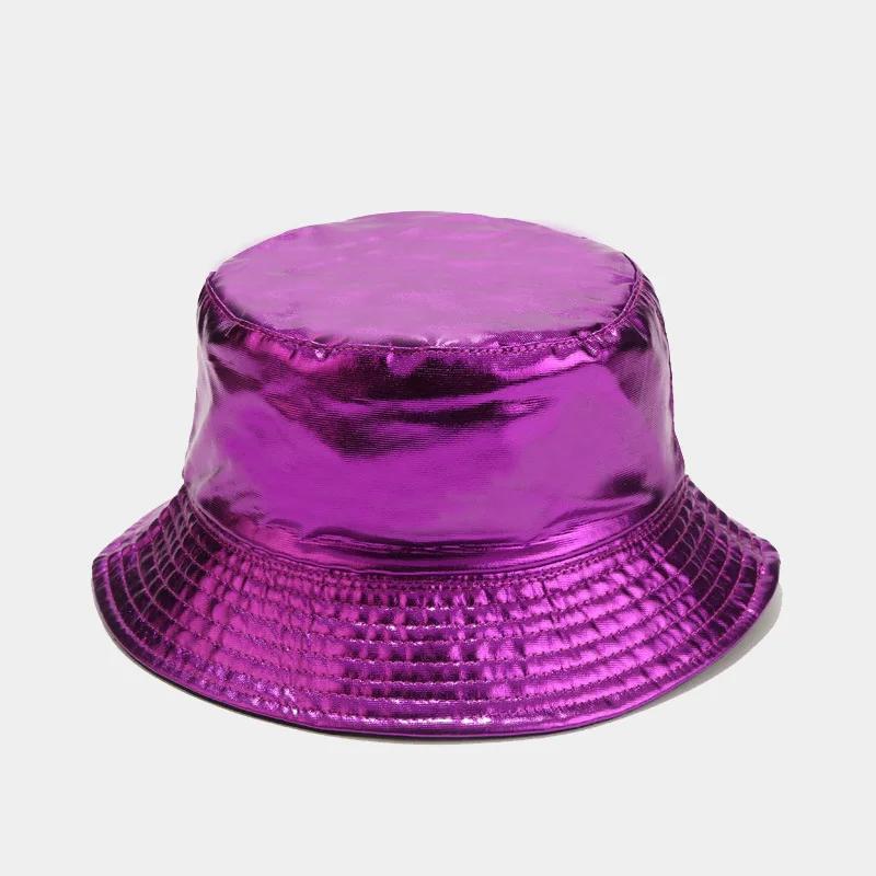 New Two-Sided Golden Silver Foldable Unisex Bucket Hat Women Street Personality Fisherman Cap Outdoor Men Hip Hop Panama Hats