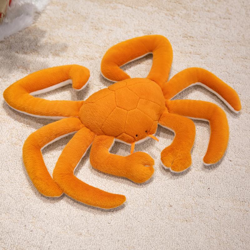 Stofftier Königskrabbe Für Meeresleben-Fans Orange Realistische Krustentierfigur Für Ozean-Lernbegeisterte Tierliebhaber 45x55cm