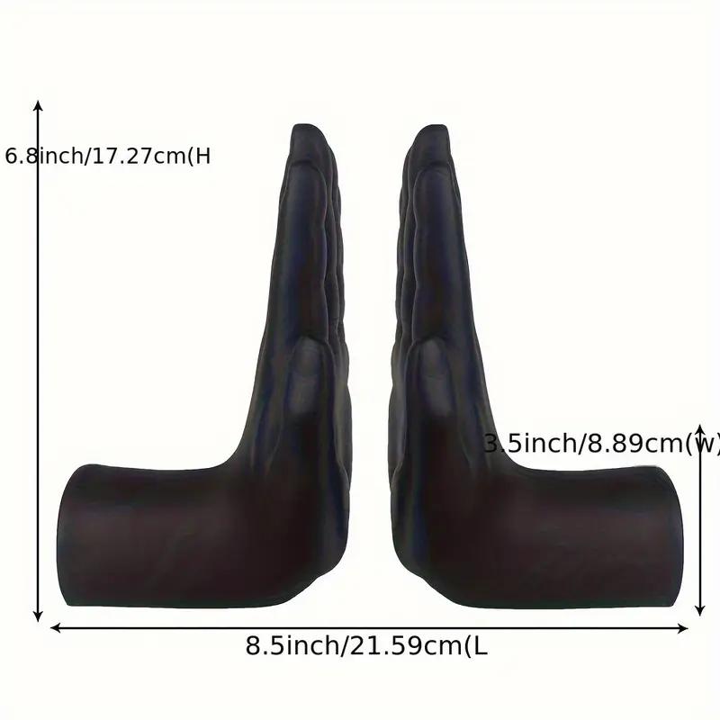 Modern Minimalist Bookends Resin Sculpture, Black Hands Shaped Book Holder for Shelf Display, Elegant Home Decor for Living Room