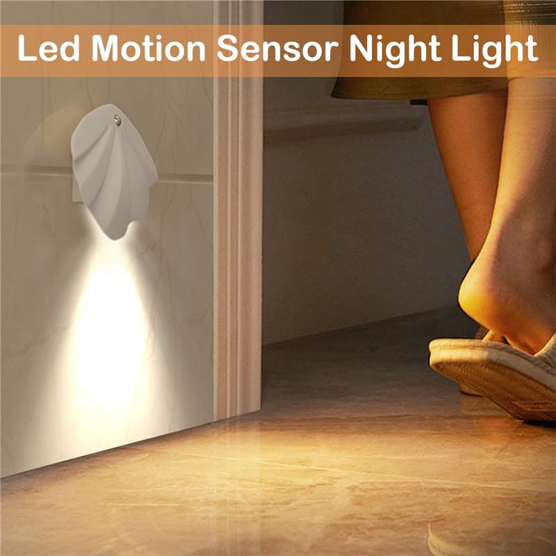 Rechargeable Motion Sensor Night Light Battery Powered Adjustable Closet LED Night Lamp for Bedroom Wall Stair Cabinet Hallway