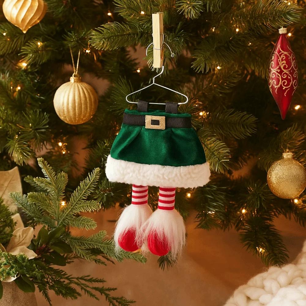 Creative Hanging Christmas Leg Pendants Cartoon Mini Xmas Tree Ornaments Soft Cute Christmas Decorations Gift Giving home decor