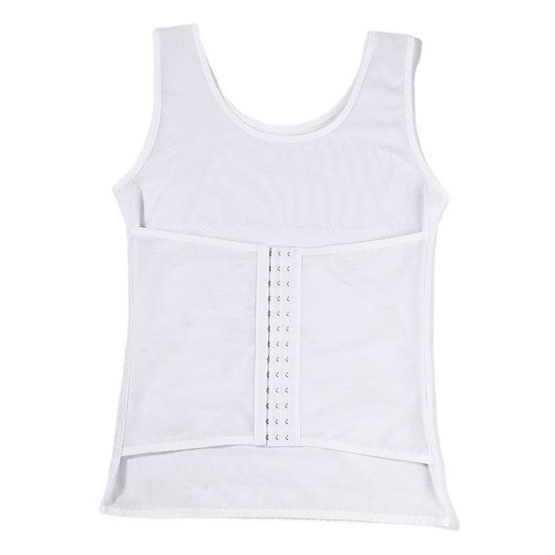 Men's Back-Support Waist Cincher: Mid-Row Buckle Body Shaper Vest