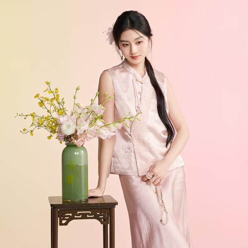 Women's New Chinese Style Sleeveless Top & Skirt Set