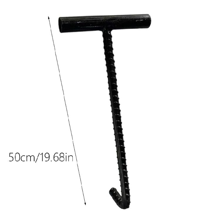 Multipurpose 10mm Utility Hook for Manhole Cover Lifting, Manhole Hook for Roadside Repairs Tool Heavy Duty Handle