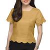 ZANZEA Wome Casual Short Sleeve Side Zipper Wavy Edge Summer Blouse