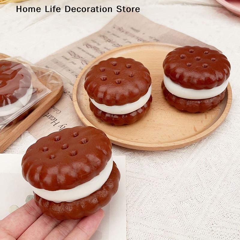 Funny Squishy Sandwich Cookies Squeeze Toy Stress Relief Slow Rising Sensory Fidget For Anxiety ADHD Autism Gifts Kids Adults