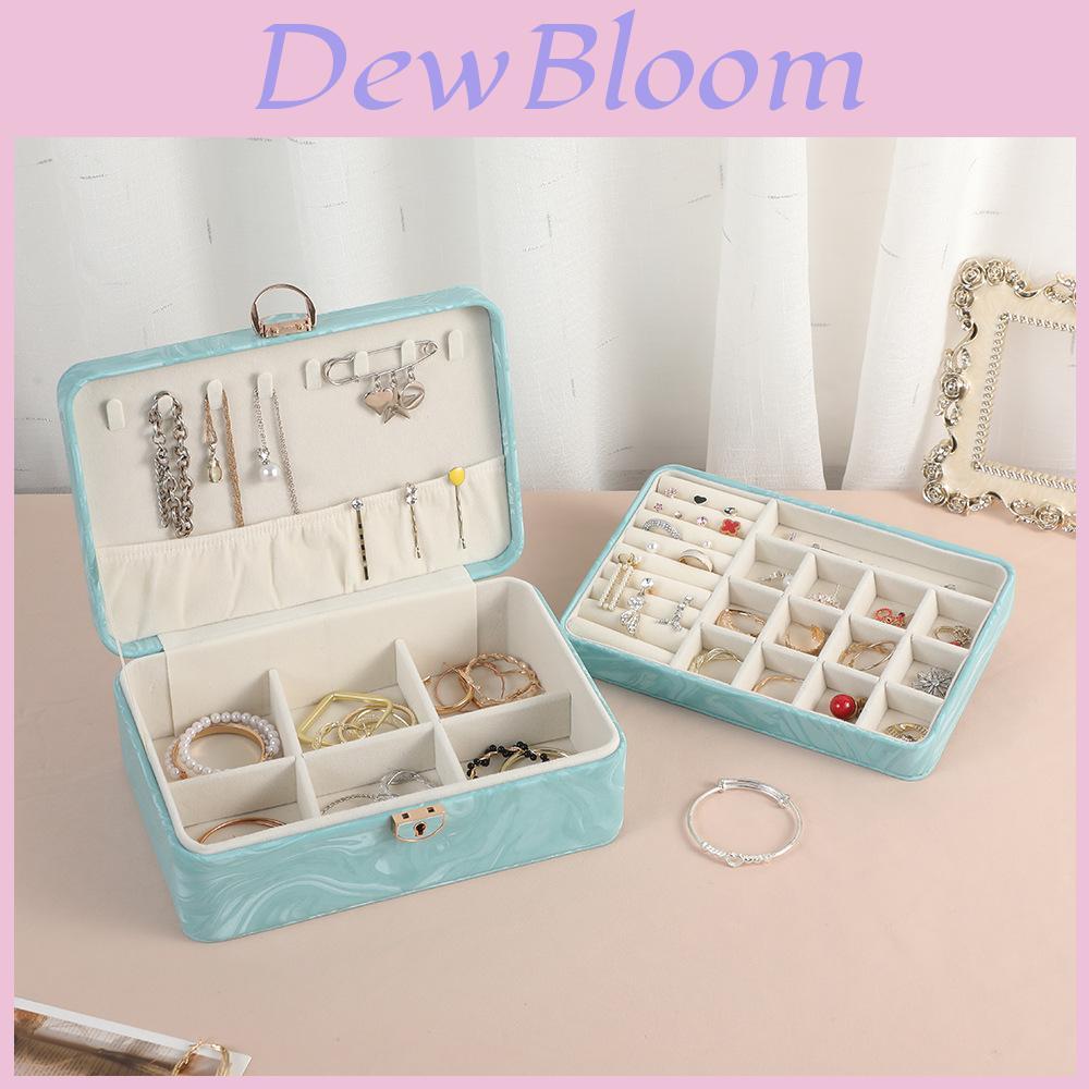 Jewelry Organizer Box With Lock For Necklaces And Rings In Pu Leather For Gift And Travel