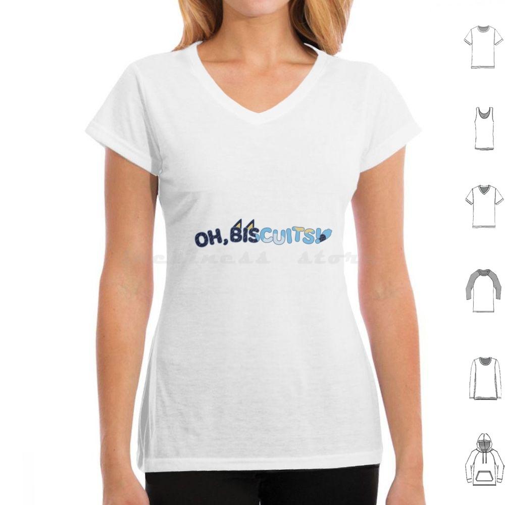 Oh Biscuits T Shirt Cotton Men Women DIY Print Bandit Oh Biscuits Biscuits Kids Tv Australian Chilli Bingo Blue Dog Puppy