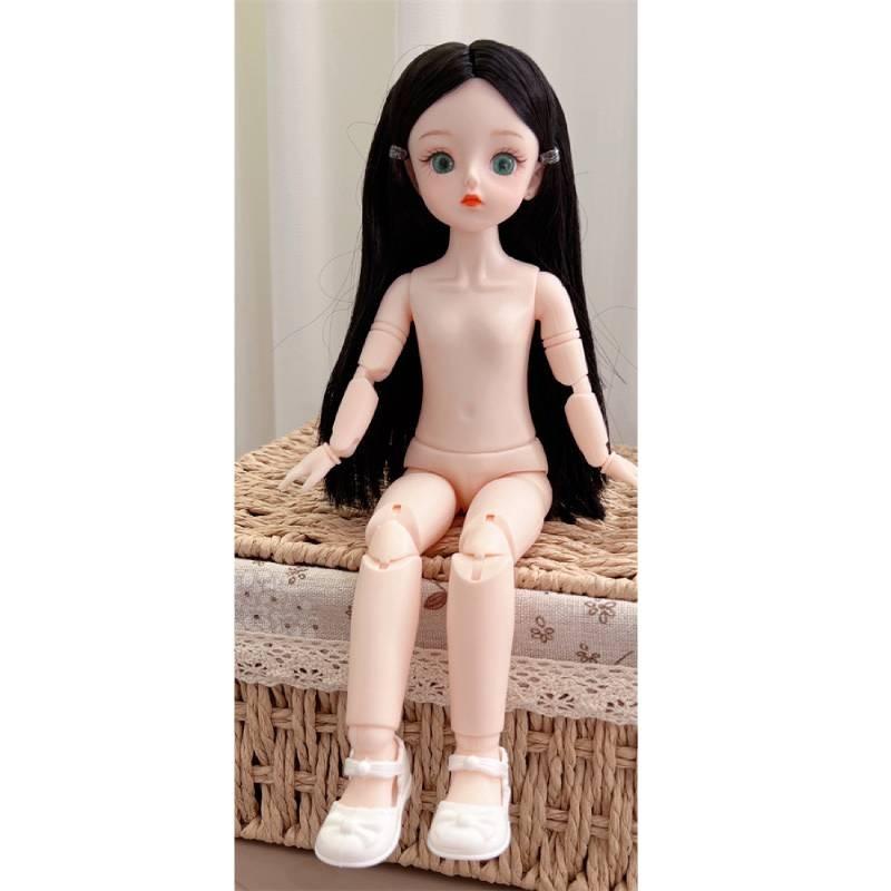 30cm Multi Contact Lenses Bjd Doll Toy Straight Curly Hair Articular Mobility